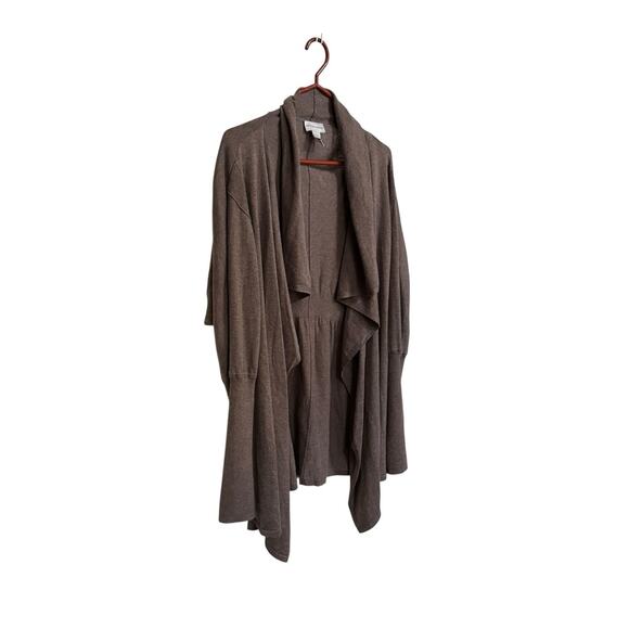 Soft Surroundings Medium Fly Away Drape Front Topper Cardigan Sweater Fall READ - Picture 2 of 4